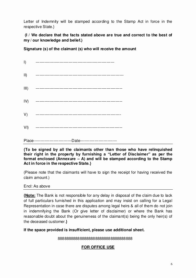 Letter Of Indemnification Template Beautiful Indemnity for the Bank Templates