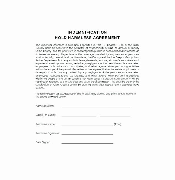Letter Of Indemnification Template Inspirational Letter Of Indemnity Template – Reach
