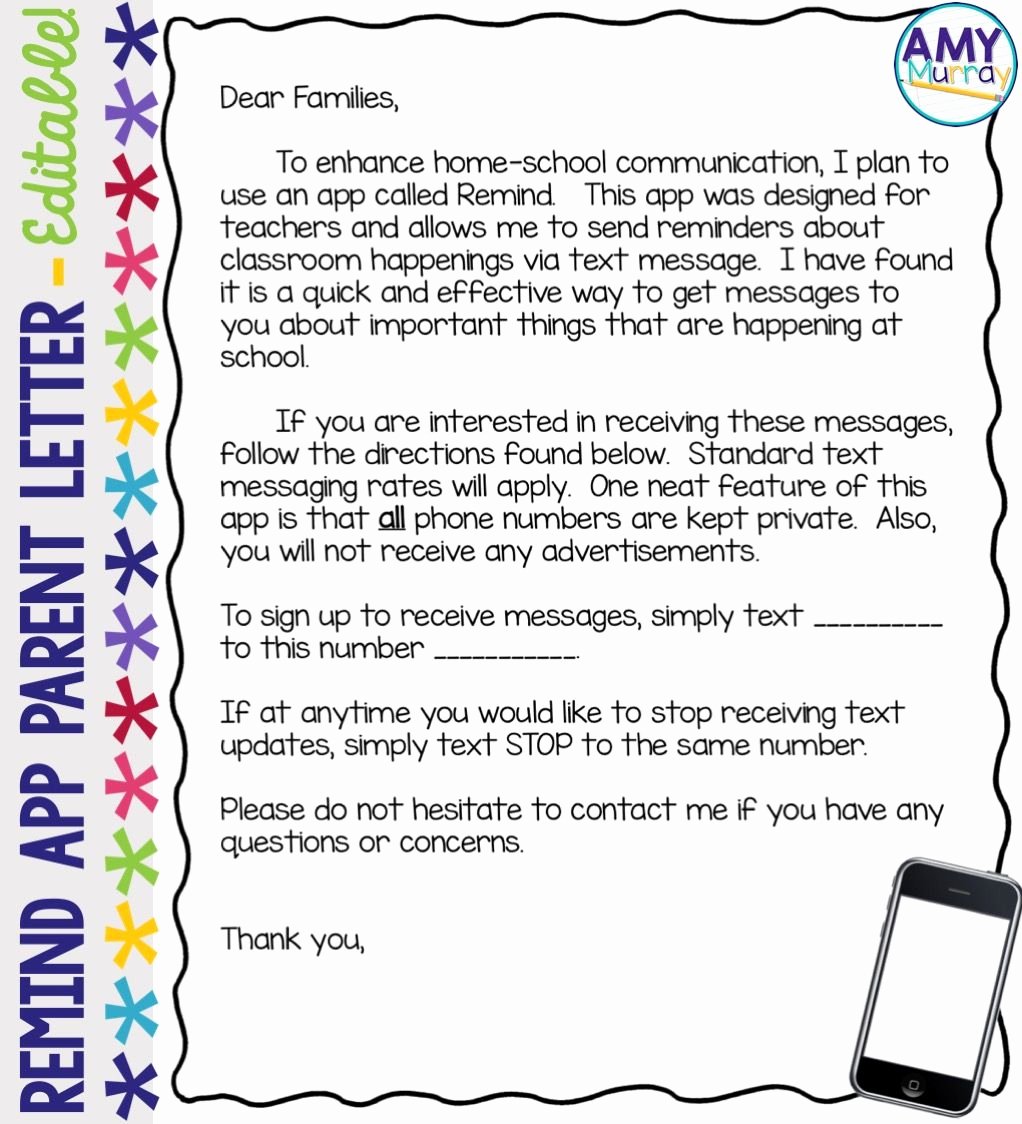 Letter to Parent Template Lovely Parent Munication App Editable Letter Template