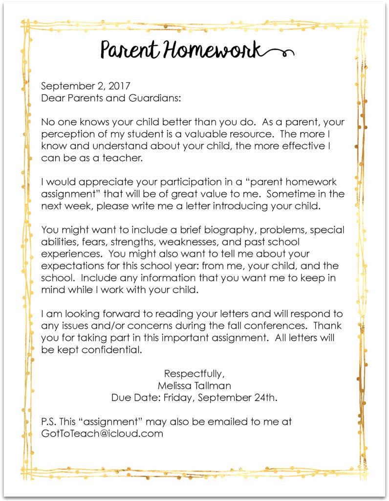 Letter to Parent Template Lovely Teachers You Must Send This Letter Home On the First Day