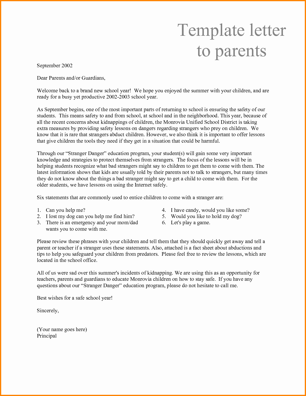Letter to Parents Template Lovely 5 Teacher Resignation Letter to Parents Sample