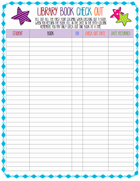 Library Checkout Cards Template Fresh Best S Of Book Check Out Sheet Template Classroom
