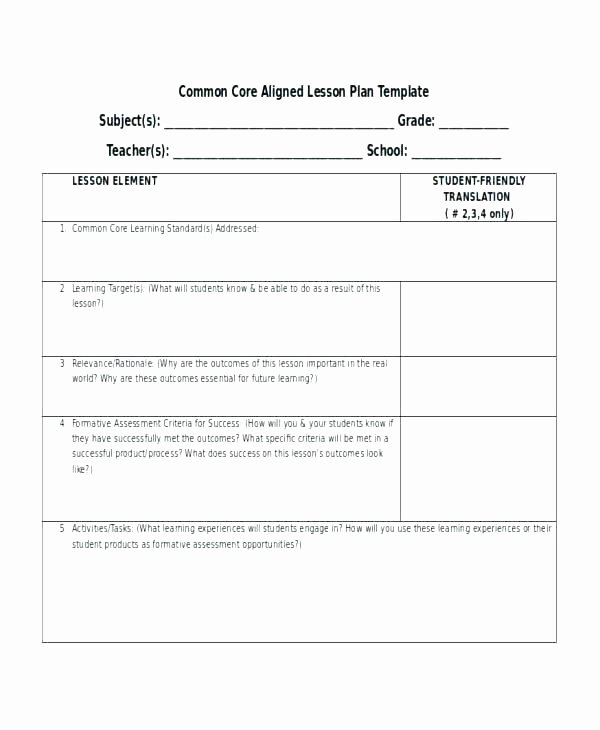 Library Lesson Plan Template Unique Library Lesson Plan Template Mon Core Lesson Plan