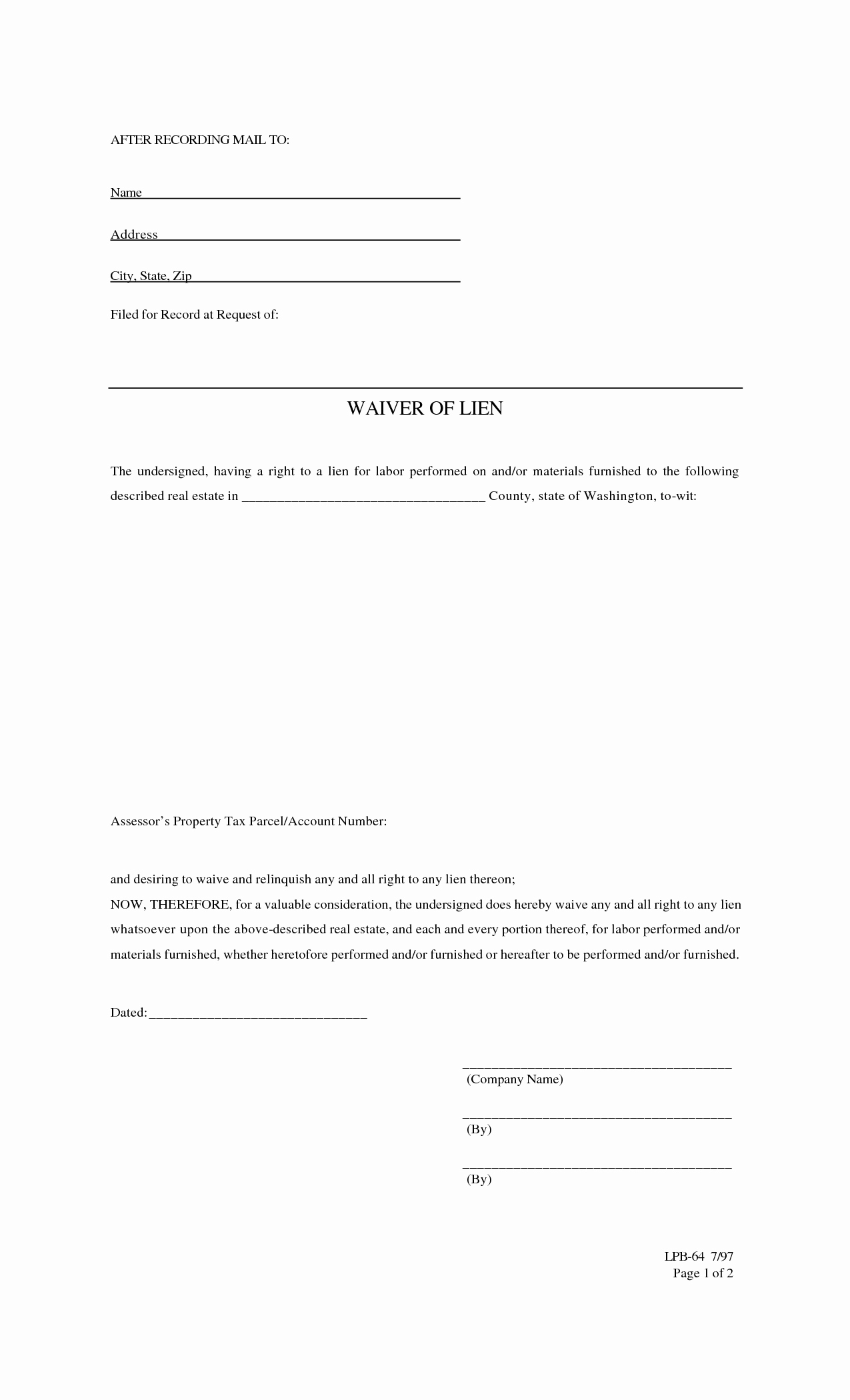 Lien Waiver form Template Fresh Print Template Category Page 2 Izzness