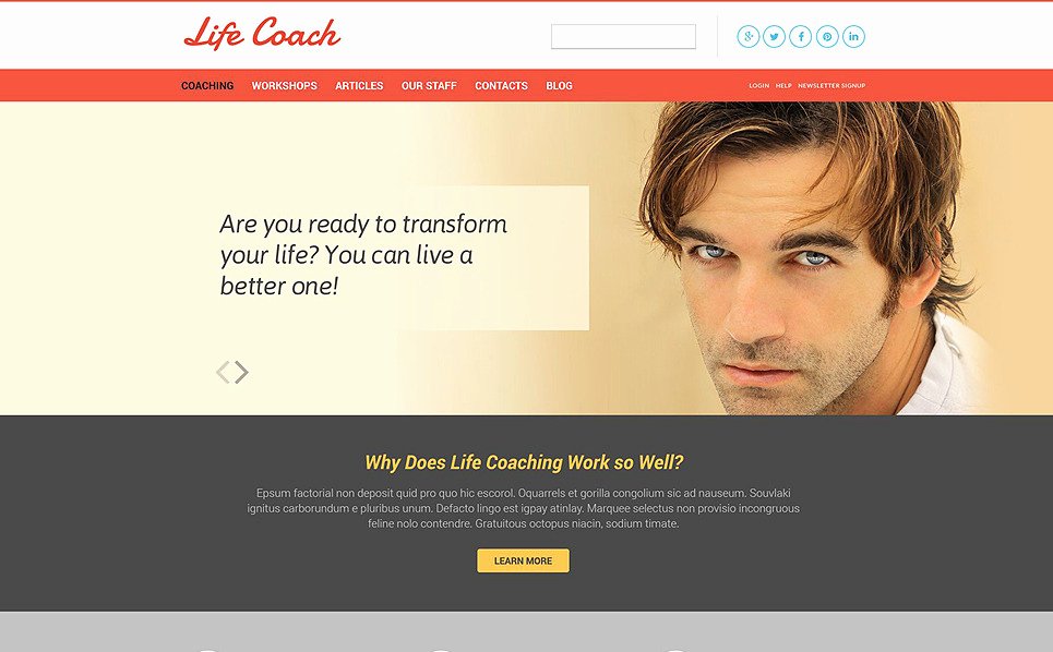 Life Coach Website Template Awesome Life Coach Responsive Website Template