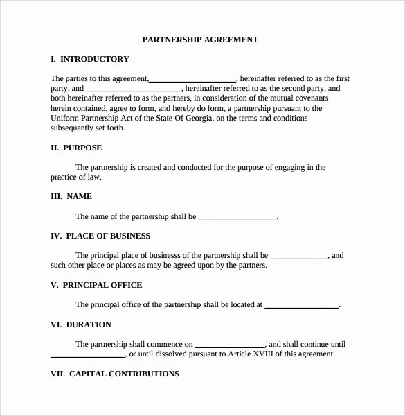 Limited Partnership Agreement Template Fresh 16 Partnership Agreement Templates