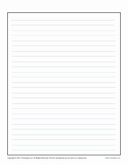 Lined Paper Template Pdf Beautiful Lined Writing Paper for Kids