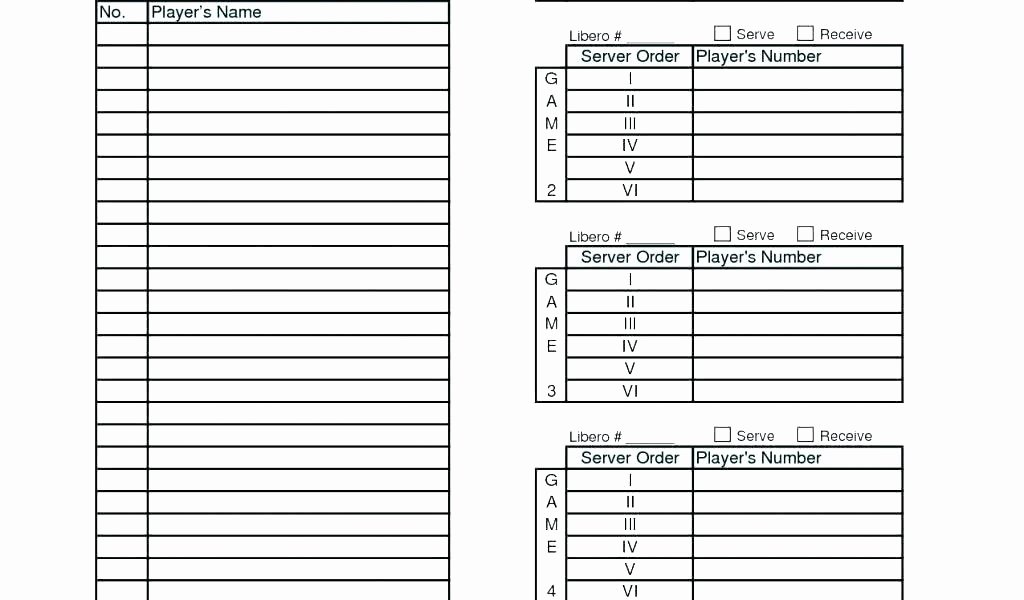 Little League Position Rotation Template