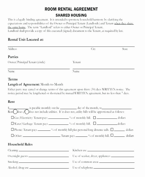 Living Agreement Contract Template Awesome Housing Agreement Template