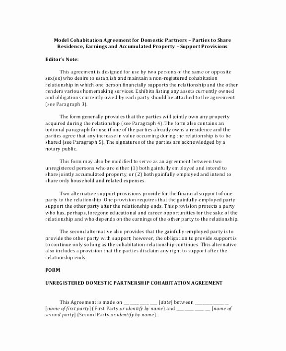 Living Agreement Contract Template Fresh 5 Living to Her Agreement Template Woppi