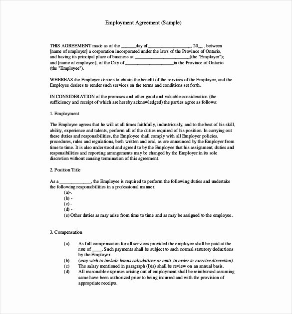 Living Agreement Contract Template Luxury Employee Housing Agreement Template Contract Of Employment