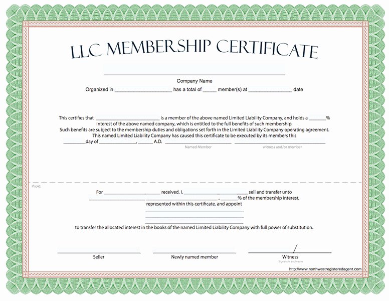 Llc Member Certificate Template Fresh Llc Membership Certificate Free Limited Liability