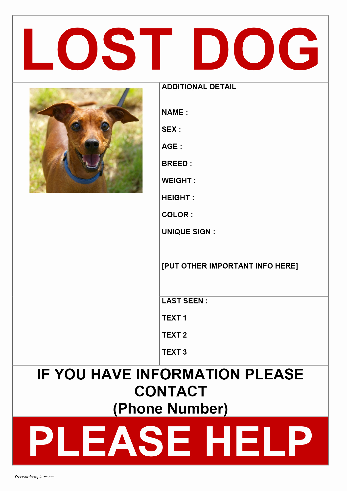 Lost Dog Poster Template Inspirational Missing Dog Poster