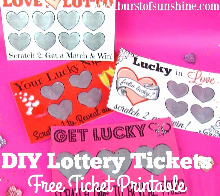 Lottery Ticket Fundraiser Template Beautiful Lottery Ticket Gift Printable Raffle Templates Valentine