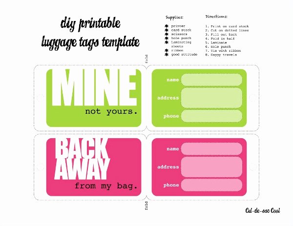 Luggage Name Tag Template New 10 Luggage Tag Templates