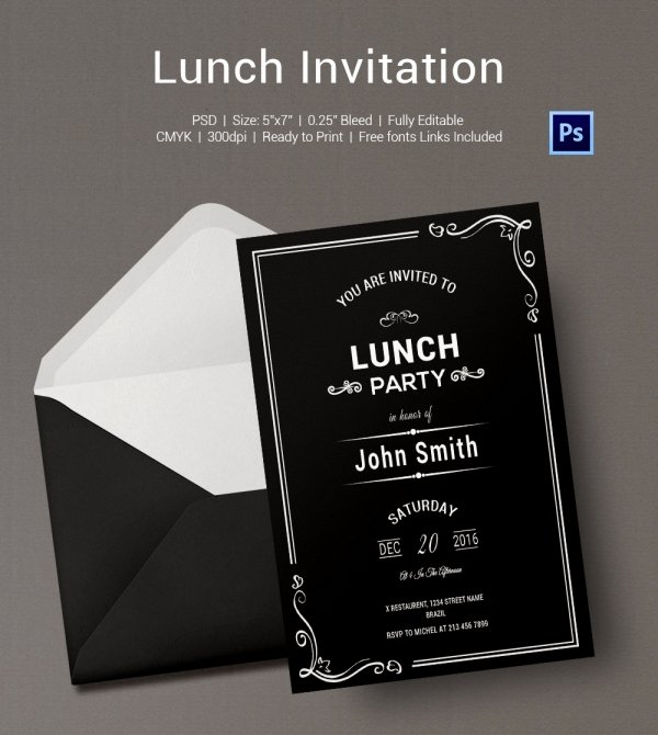 Lunch Invitation Template Free New Lunch Invitation Template 25 Free Psd Pdf Documents