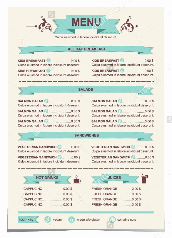 Lunch Menu Template Free Elegant 30 Lunch Menu Templates – Free Sample Example format