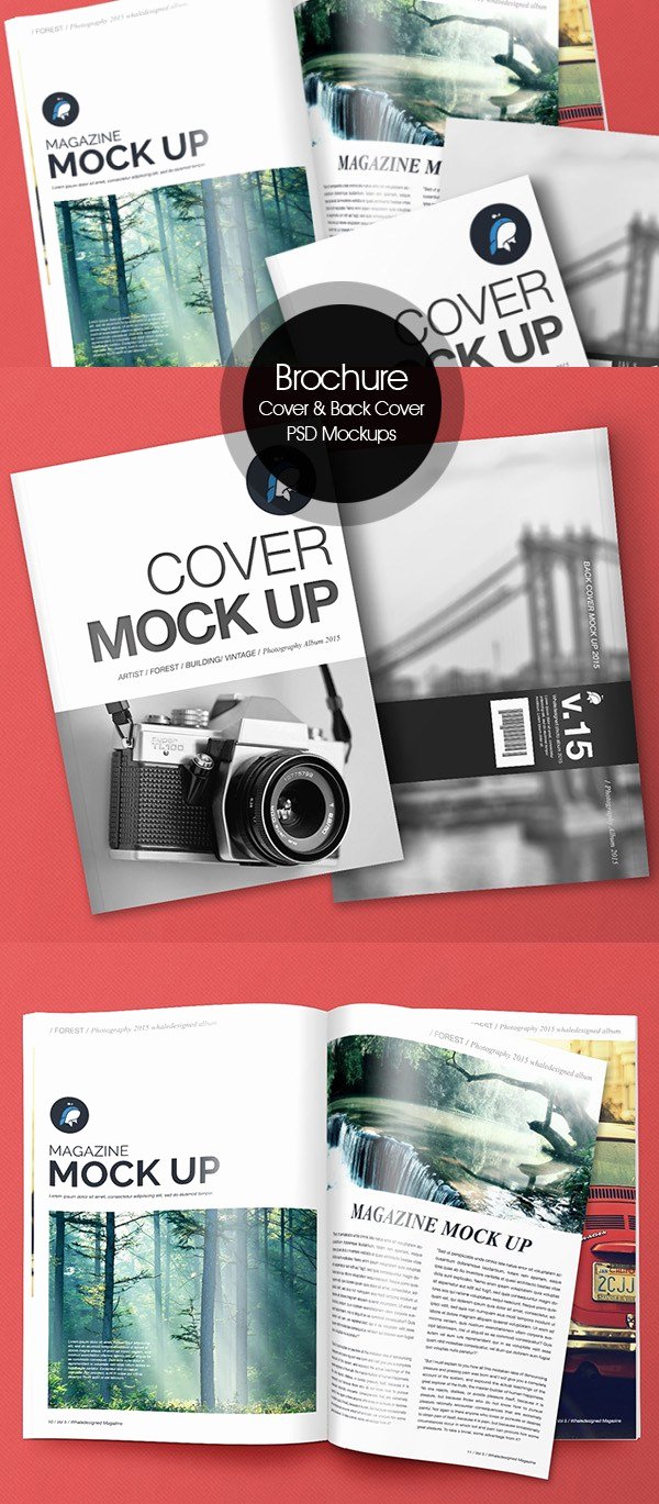 Magazine Cover Template Psd Beautiful 50 Free Psd Magazine Book Cover &amp; Brochure Mockups