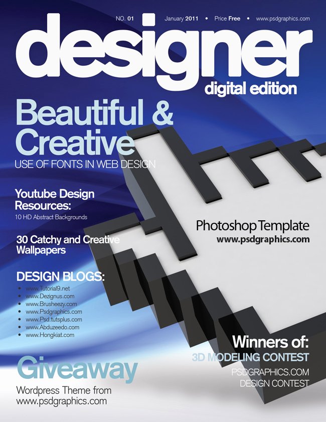 Magazine Cover Template Psd Best Of Blue Magazine Cover Design Psd Print Template
