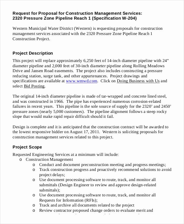 Managed Services Proposal Template Awesome Construction Business Proposal Templates 10 Free Word