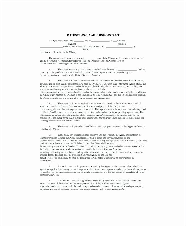 Marketing Agency Agreement Template Best Of Digital Marketing Contract Template Doc Proposal