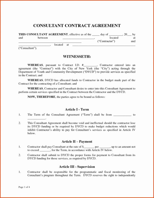 Marketing Consultant Contract Template Lovely Consulting Agreement Template Word