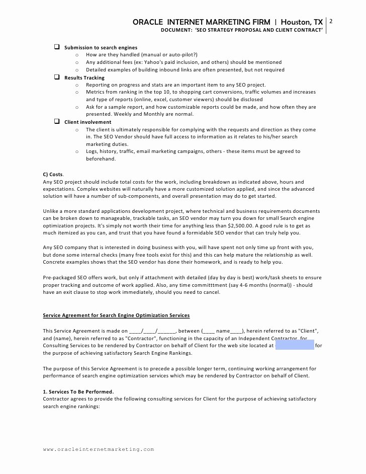 Marketing Service Agreement Template Beautiful Main Final Rvice Agreement for Search Engine