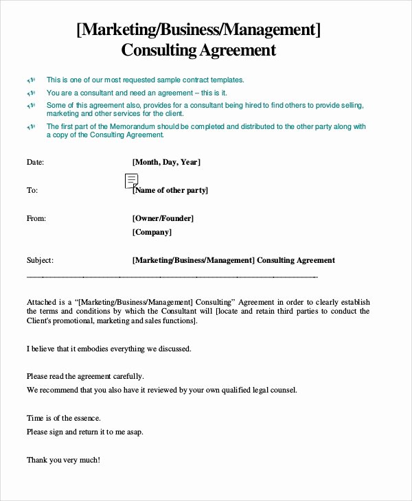 Marketing Services Agreement Template Unique 13 Marketing Consulting Agreement Samples