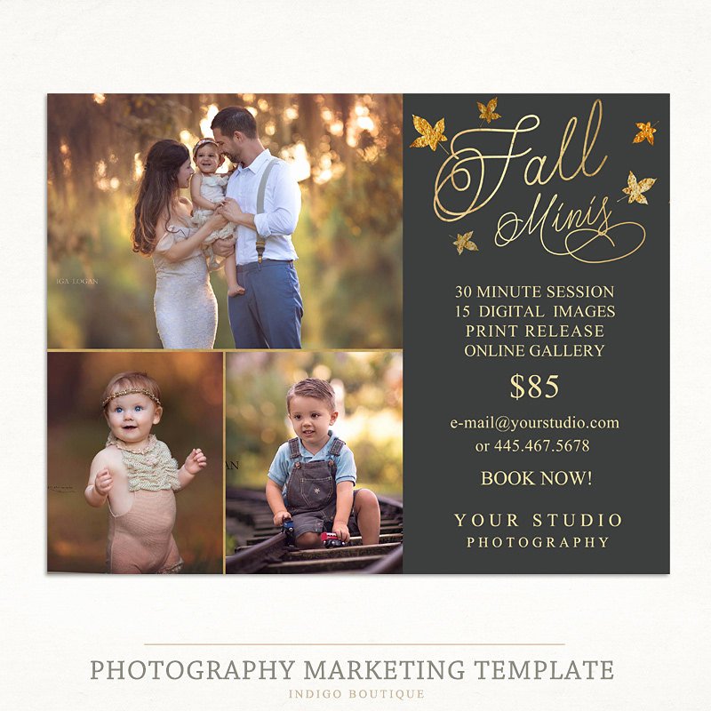 Marketing Template for Photographers Beautiful Fall Mini Sessions Template Graphy Marketing Board
