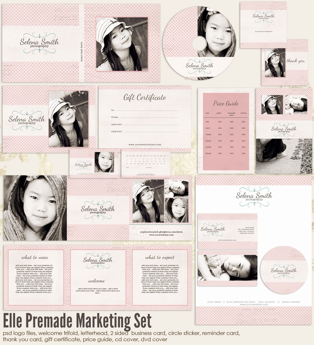 Marketing Template for Photographers Lovely Elle Premade Graphy Marketing Set Templates Set 1 [ms
