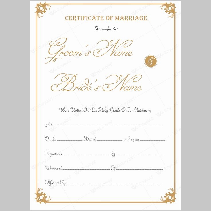 Marriage Certificate Template Word Lovely 68 Best Marriage Certificate Templates Images On Pinterest