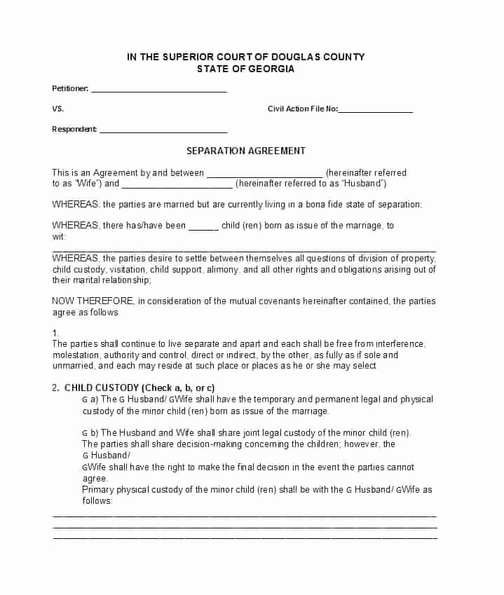 Maryland Separation Agreement Template Luxury Separation Document Template – Hazstyle