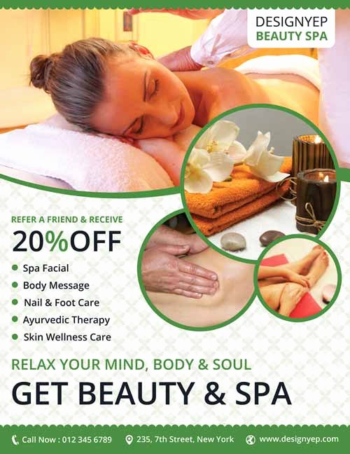 Massage Flyer Template Free Unique Download Beauty Spa Free Flyer Psd Template