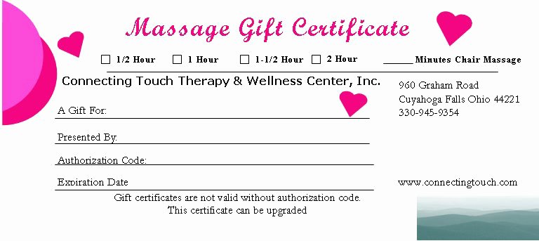 Massage Gift Certificate Template Best Of Gift Certificates – Connecting touch therapy &amp; Wellness