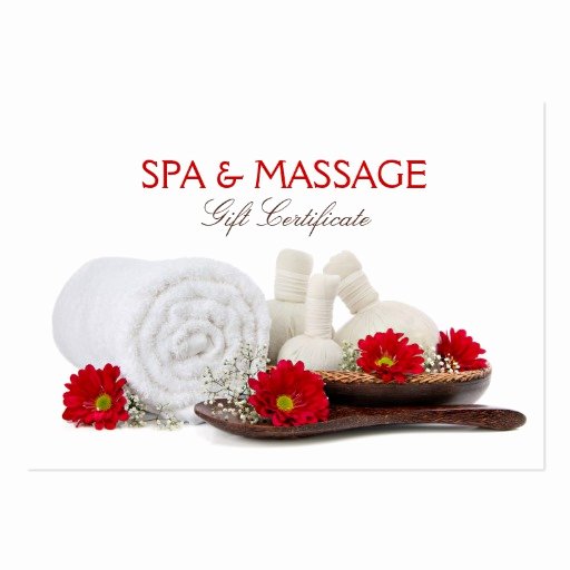 Massage Gift Certificate Template Elegant Massage &amp; Spa Salon Gift Certificate Business Cards