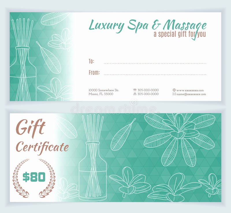 Massage Gift Certificate Template Luxury Spa Massage Gift Certificate Template Stock Vector