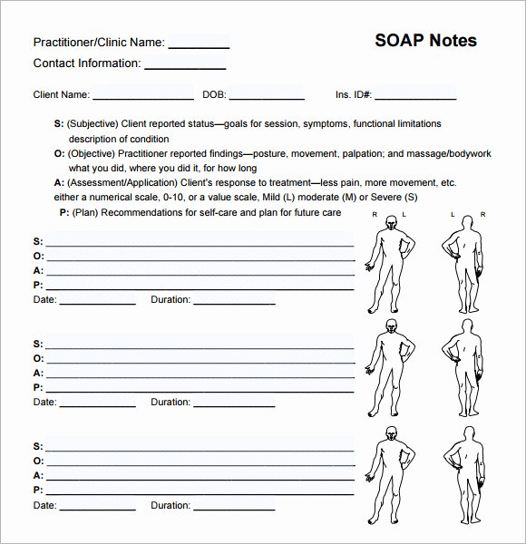 Massage soap Note Template Unique 9 Sample soap Note Templates – Word Pdf