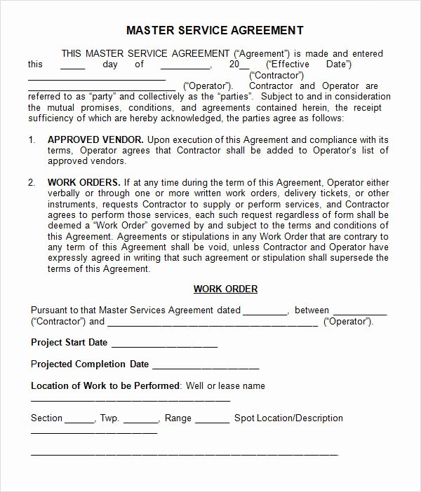 Master Service Agreement Template Elegant 15 Sample Master Service Agreement Templates