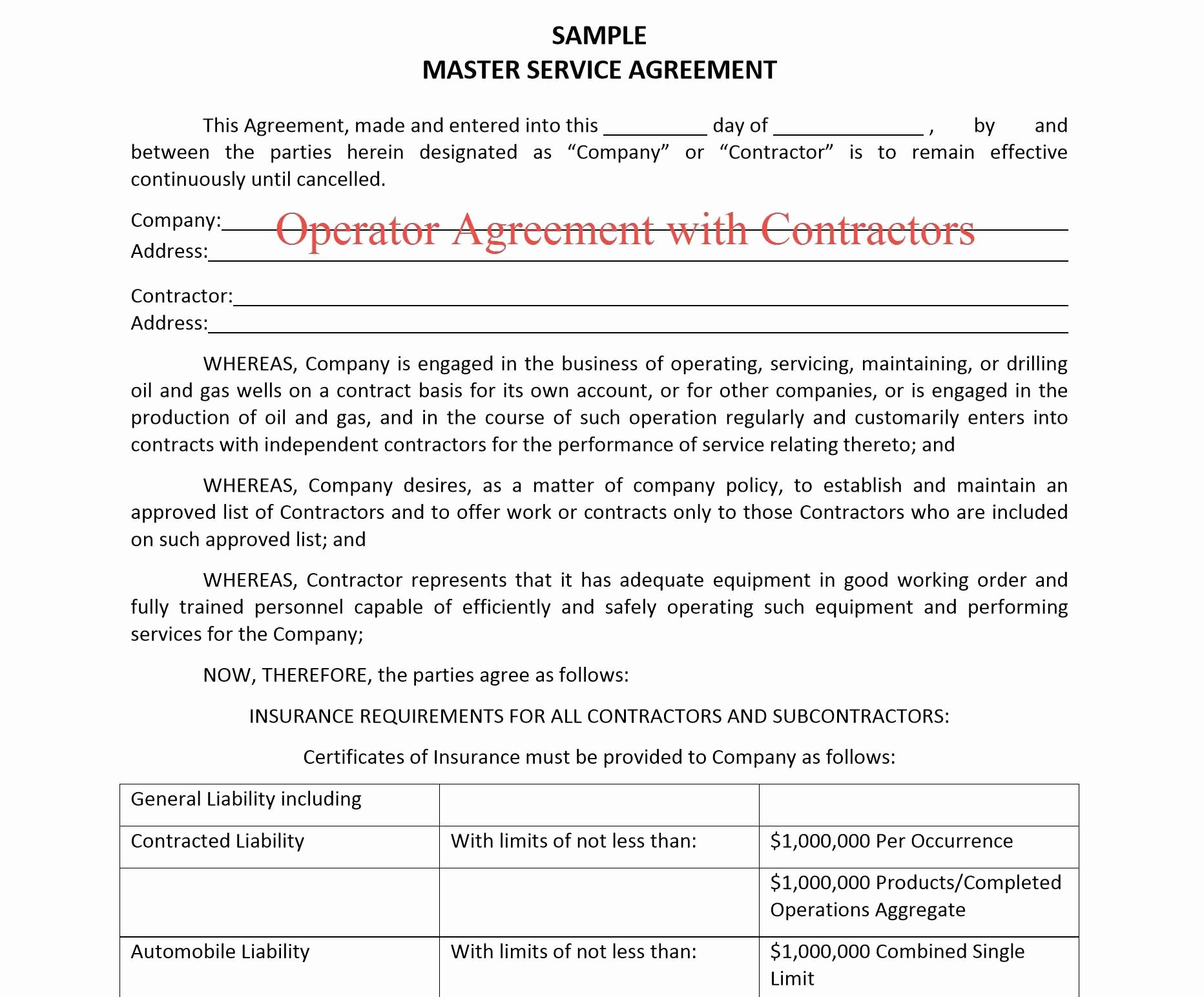 Master Service Agreement Template Lovely Sample Master Service Agreement afterelevenblog