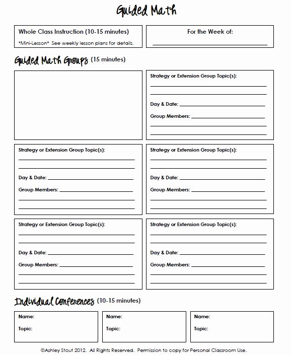 Math Lesson Plan Template Inspirational Weekly Guided Reading Lesson Search Results