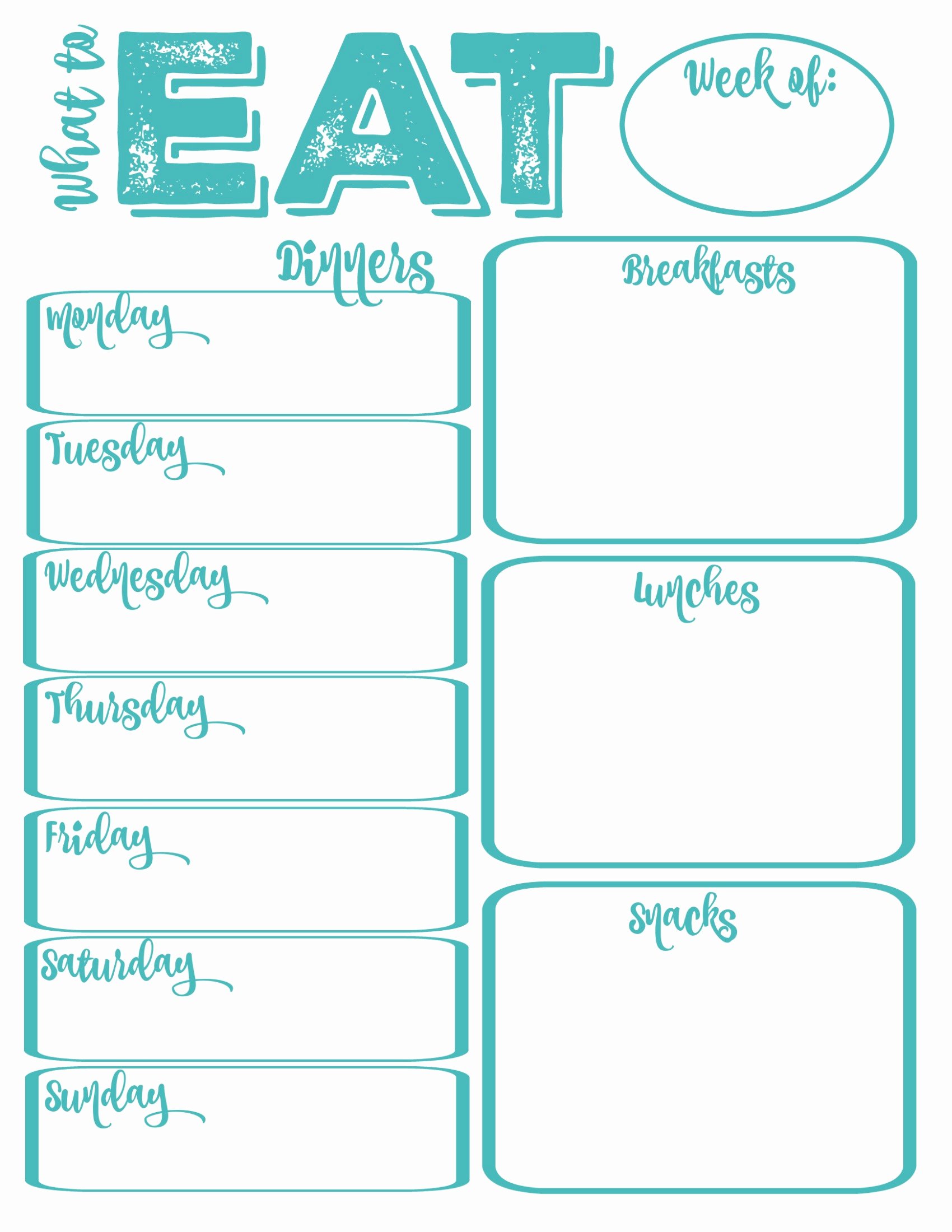 free printable weekly meal planner shopping list planner
