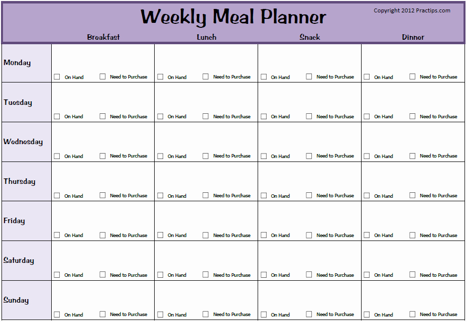 Meal Plan Calendar Template Beautiful Weekly Meal Planner Template Beepmunk