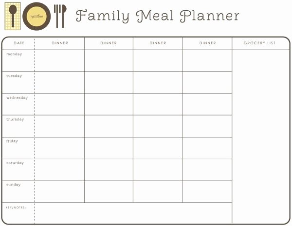 Meal Plan Calendar Template Lovely Monthly Dinner Menu Template