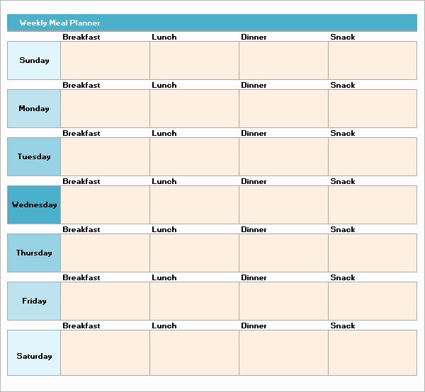 Meal Plan Calendar Template Luxury Meal Plan Template Excel