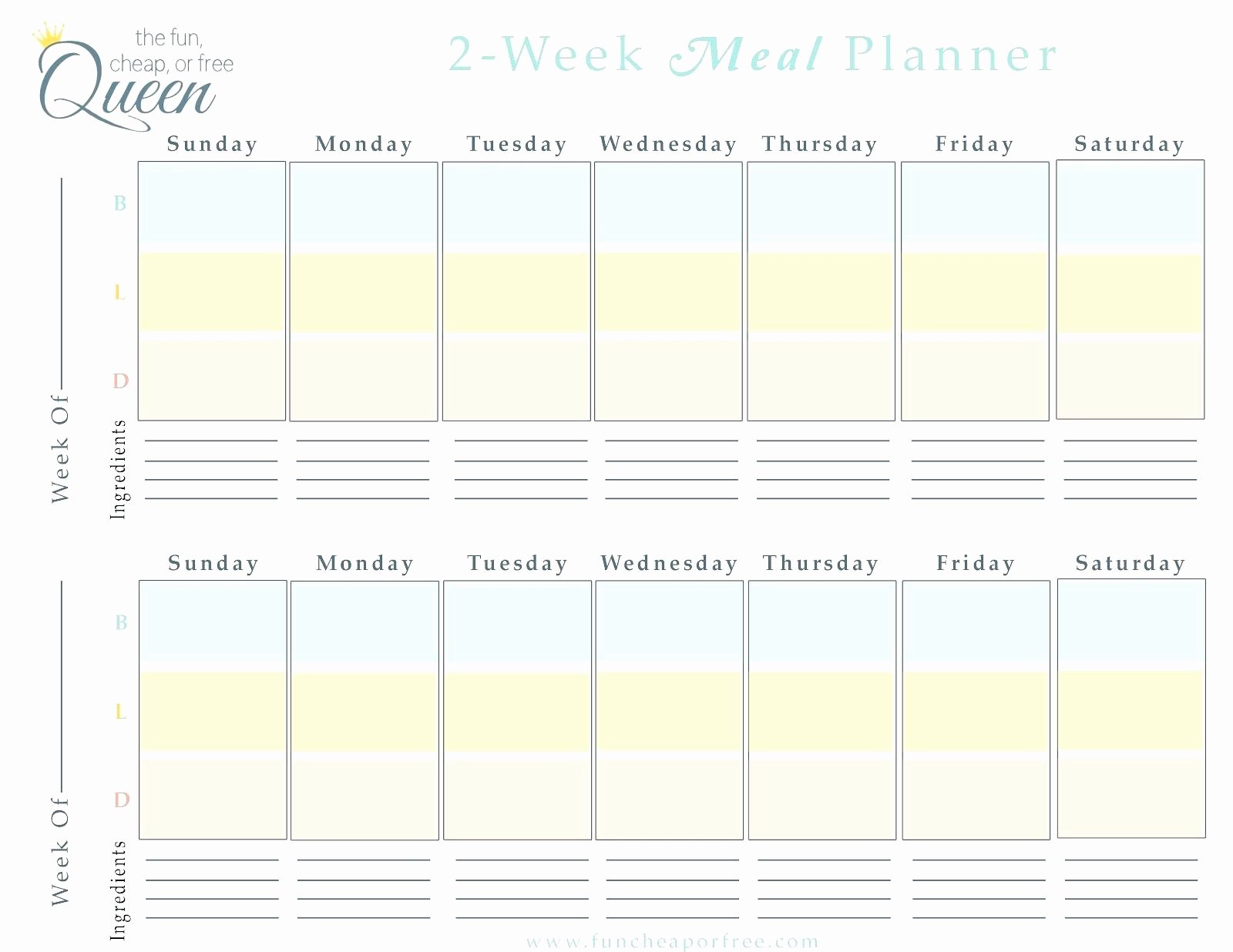 Meal Plan Template Word Awesome Unique Printable Weekly Meal Planner