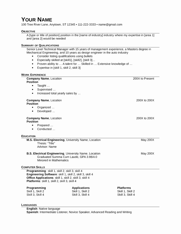Mechanical Engineer Resume Template Unique Professional Mechanical Engineer Resume Template