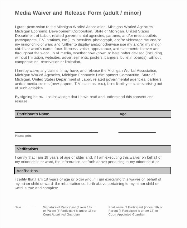Media Release form Template Beautiful 53 Generic Release forms