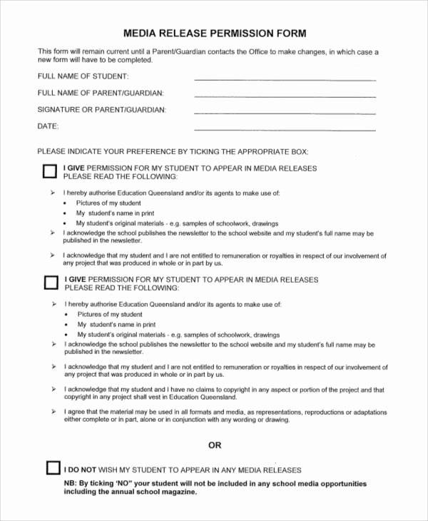Media Release form Template Inspirational 53 Generic Release forms
