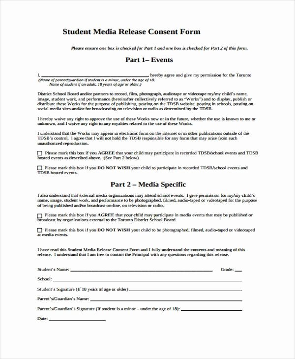 Media Release forms Template Inspirational Release form Templates