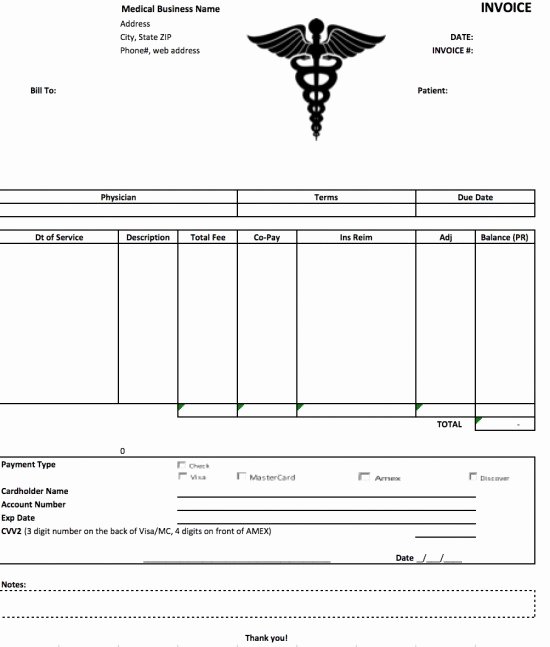 Medical Bill Template Pdf Fresh Medical Invoice Template Word